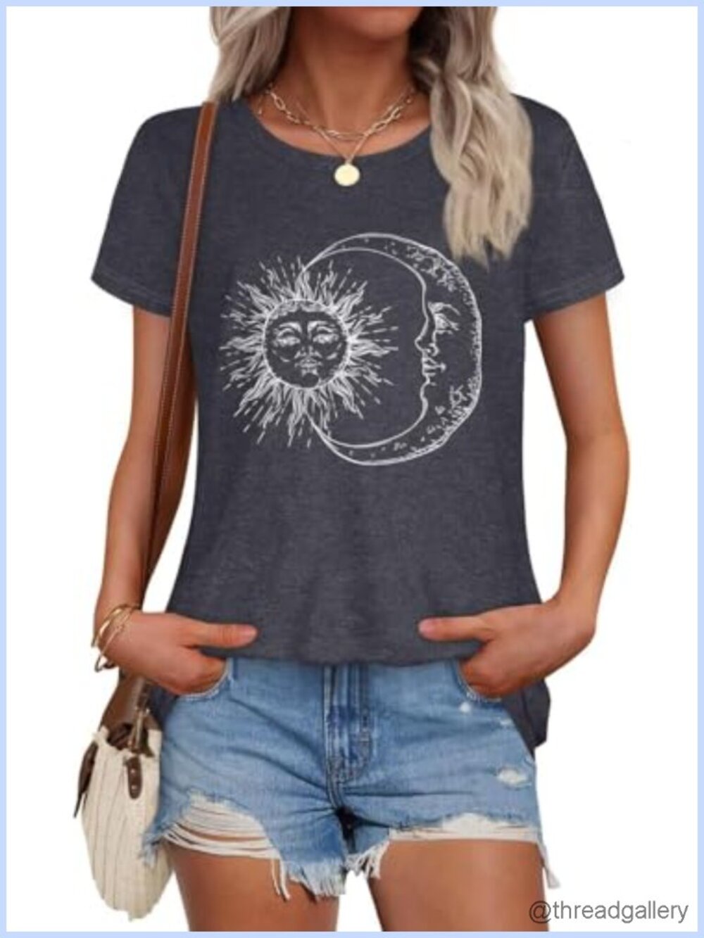 Women's Summer Short Sleeve Crewneck Graphic Tee Basic T-Shirt